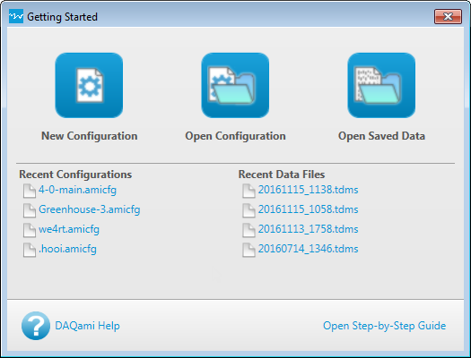 Getting Started dialog box