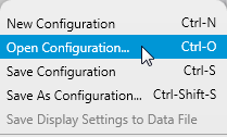 Open Configuration menu option