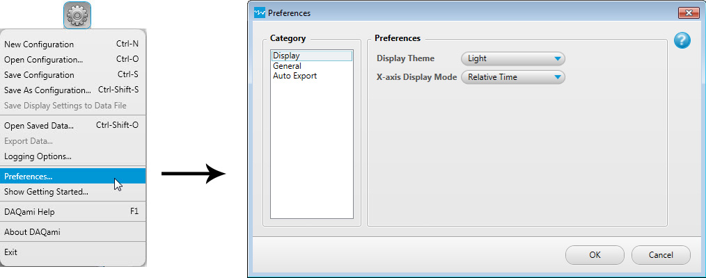 Preferences menu item