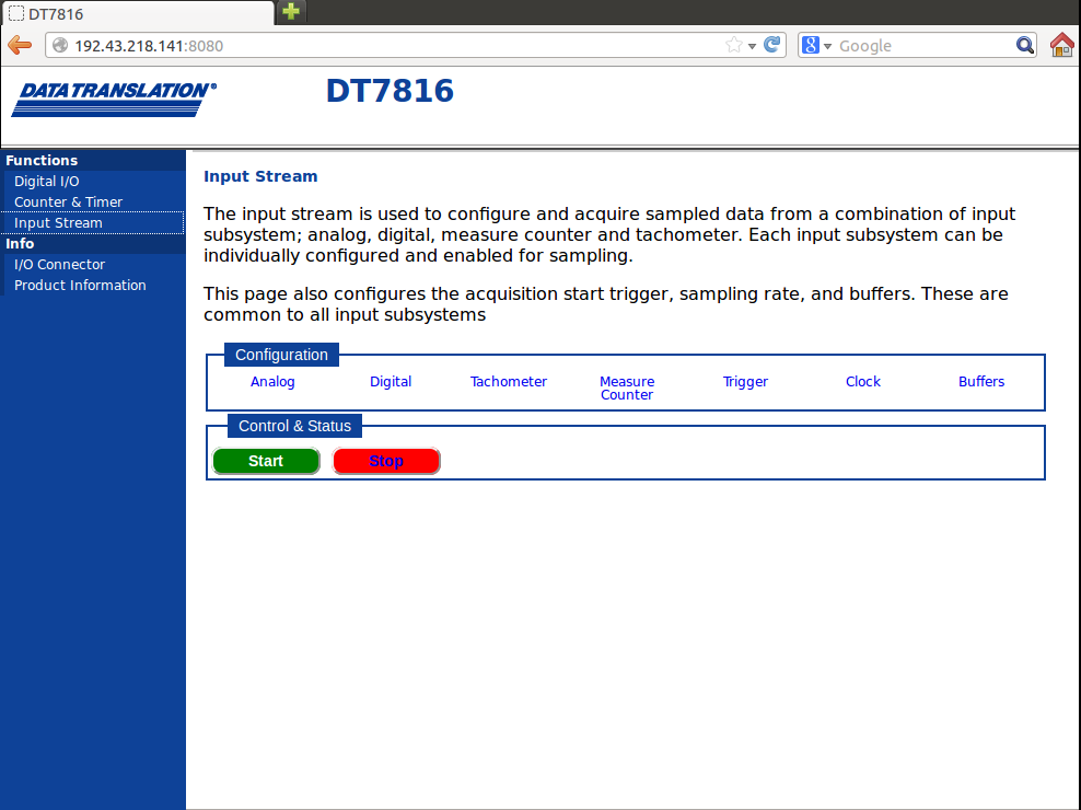 Acquiring Continuous Input Data in the Input Stream